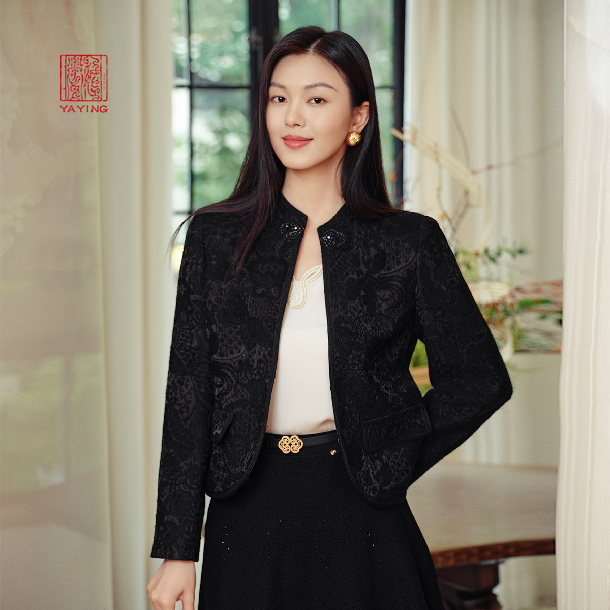 雅莹国风新中式重工刺绣短外套