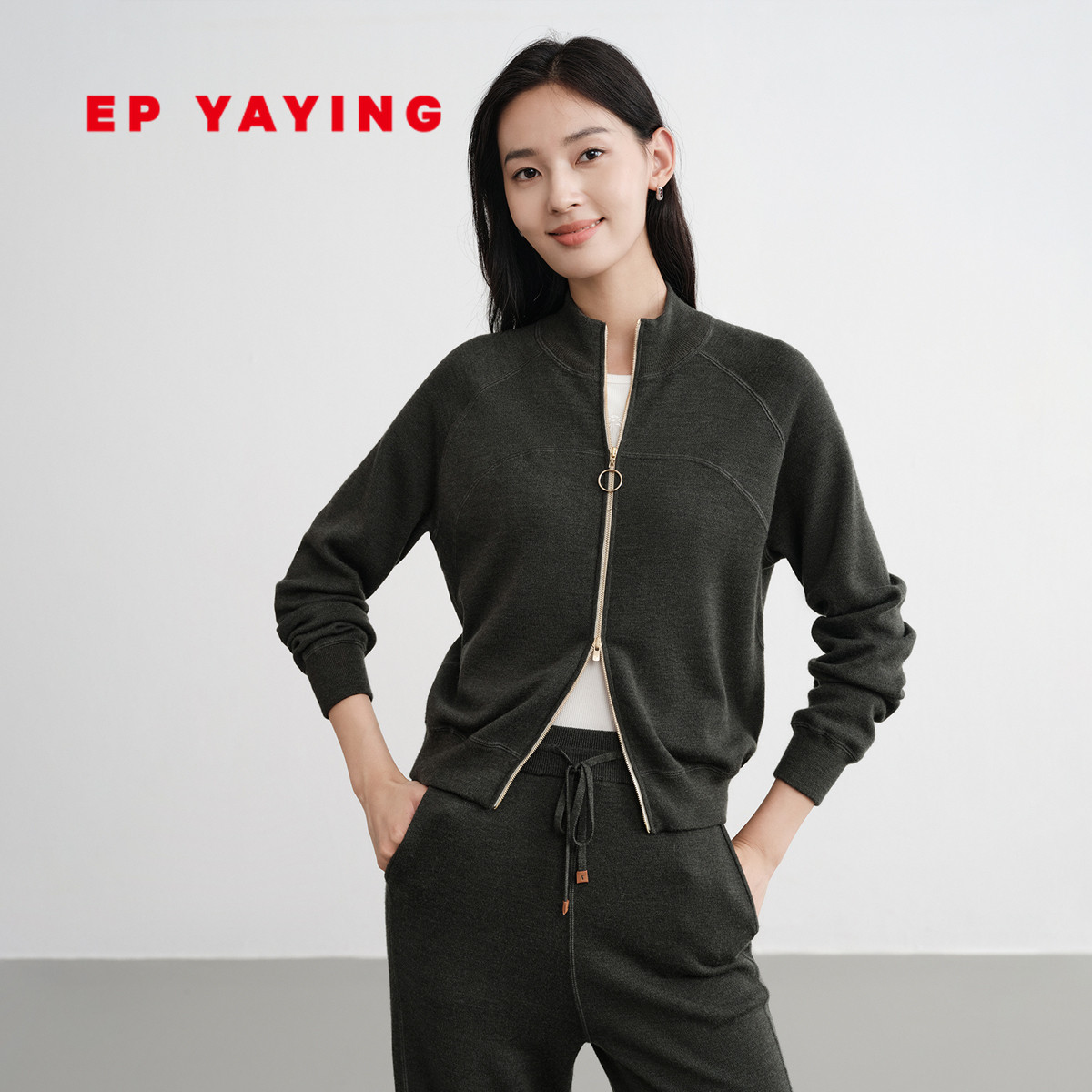 EP雅莹精纺纯羊毛针织外套