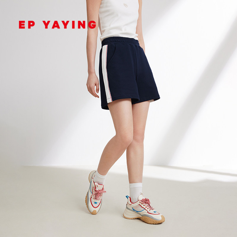 EP YAYING雅莹女装 纯棉高腰a字显瘦运动短裤 2024早春新品6207A