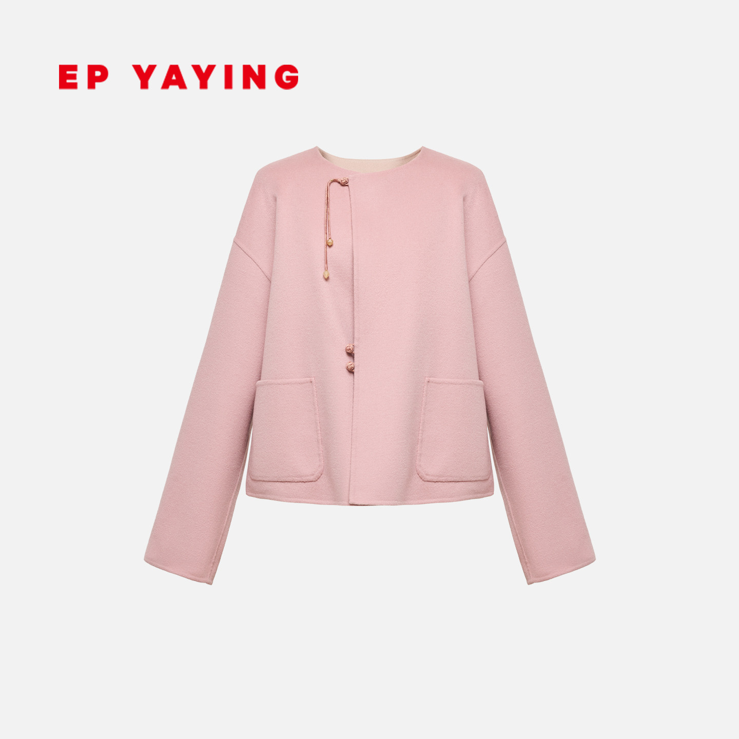 雅莹双面呢国风短款毛呢外套