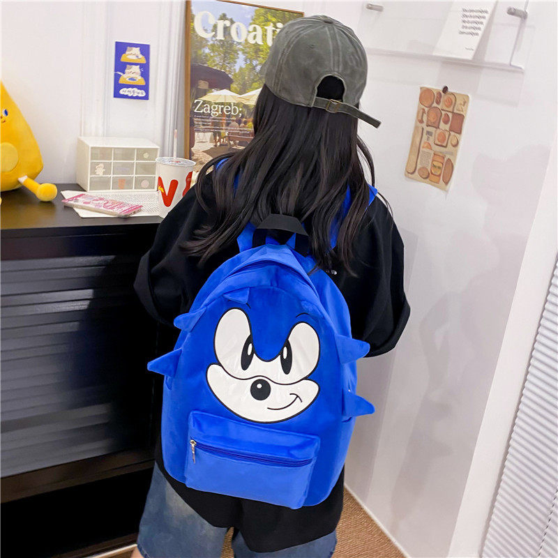 新款大容量学生书包索尼克音速小子刺猬双肩包情侣卡通背包
