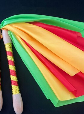 七彩槐木鼓棒成人打鼓棒鼓锤实木七彩彩带鼓锤锣鼓龙鼓大鼓槌项链