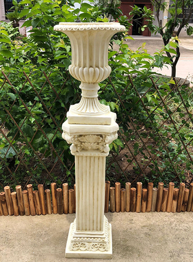 欧式风方形花盆摄影背景罗马柱