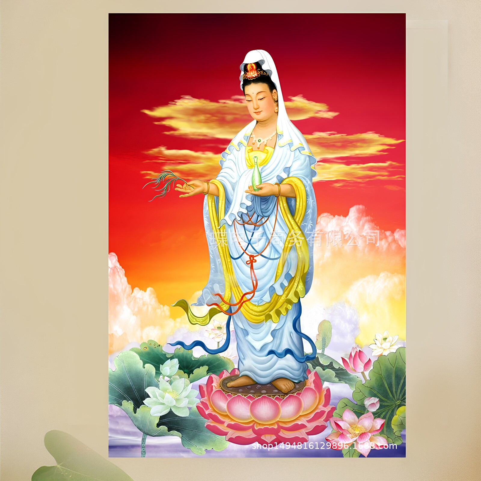 莲花观音菩萨钻石画新款全身佛像
