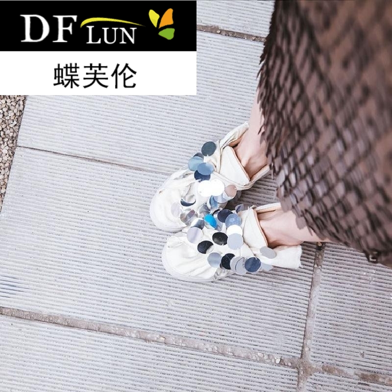 bling亮片帆布褶皱休闲运动小白鞋女鞋2018新款学院风四季单女鞋