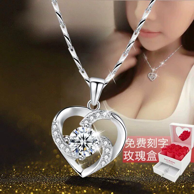 足银999项链女吊坠送女友闺蜜