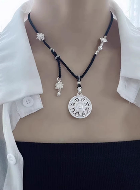 女足银999幸运新中式国风毛衣链