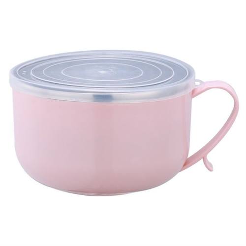 泡面碗带盖大号吃饭碗学生宿舍方便面碗不锈钢成人泡面杯碗筷勺装