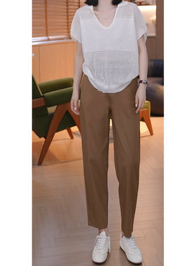 【秒杀不退不换】春季廓形九分西裤240307-5125