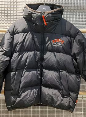 2023冬季新款李宁男子反伍篮球防泼水宽松鸭绒连帽羽绒服AYMT141