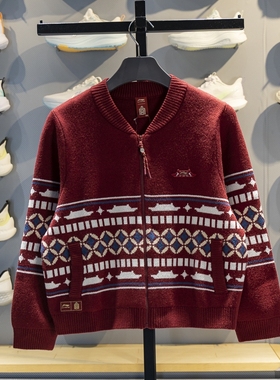 李宁开衫毛衣女2026春季新款中国文化系列故宫联名编织衫AMBW044