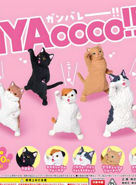 正版 YELL 扭蛋 日本 助威猫咪2 举手 打气 NYAoooo!! 摆件 现货