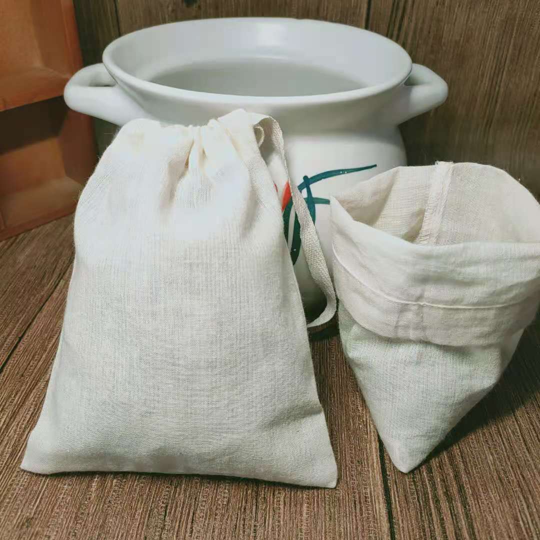 加厚10个15*25纯棉纱布袋艾叶泡澡药包袋煎药调料包卤料包过滤袋图片