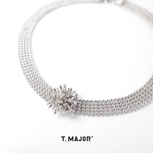 T.MAJOR铜镀白金短项链宽版