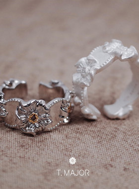 曼堂流光系列镜瓣流光开口戒