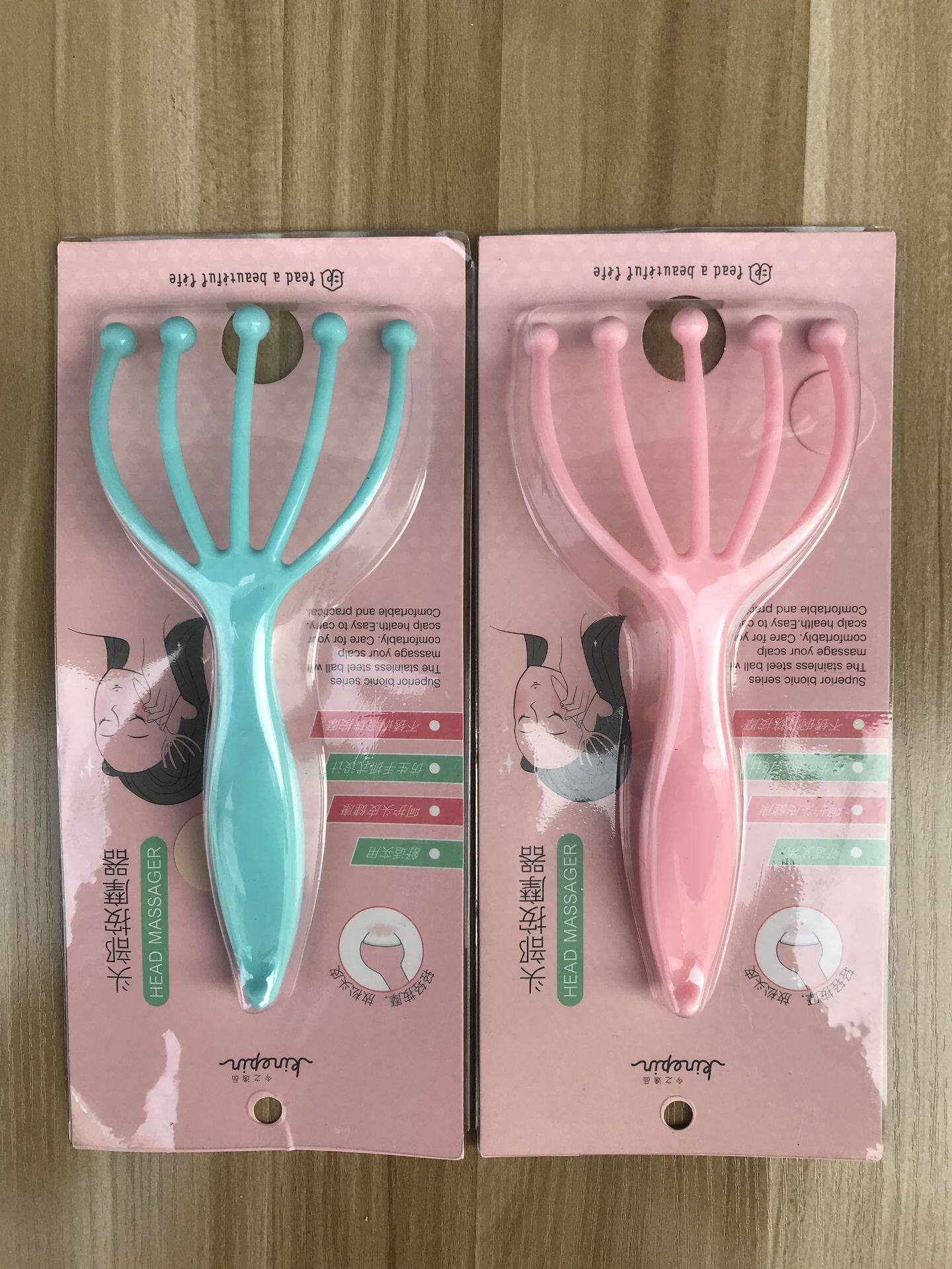五爪滚珠头部按器手动挠头抓头器塑胶头皮按爪