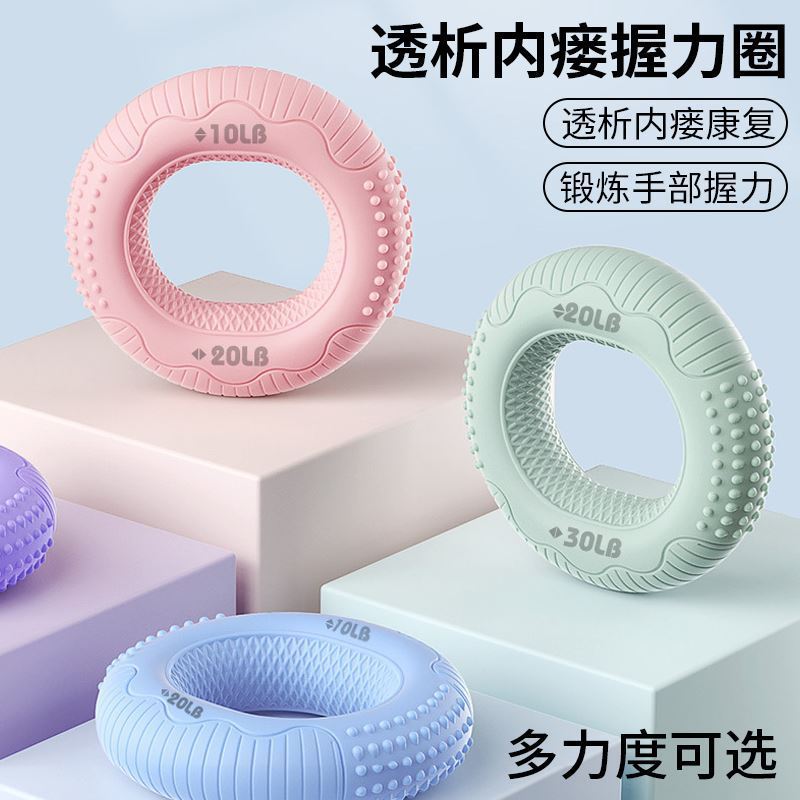 捏握力器硅胶握力圈专业练手力健身手部康复力量双力度训练握力
