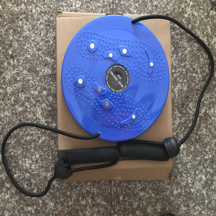 磁性扭腰盘带拉绳 健身器材家用健身器材 多功能扭腰盘25cm
