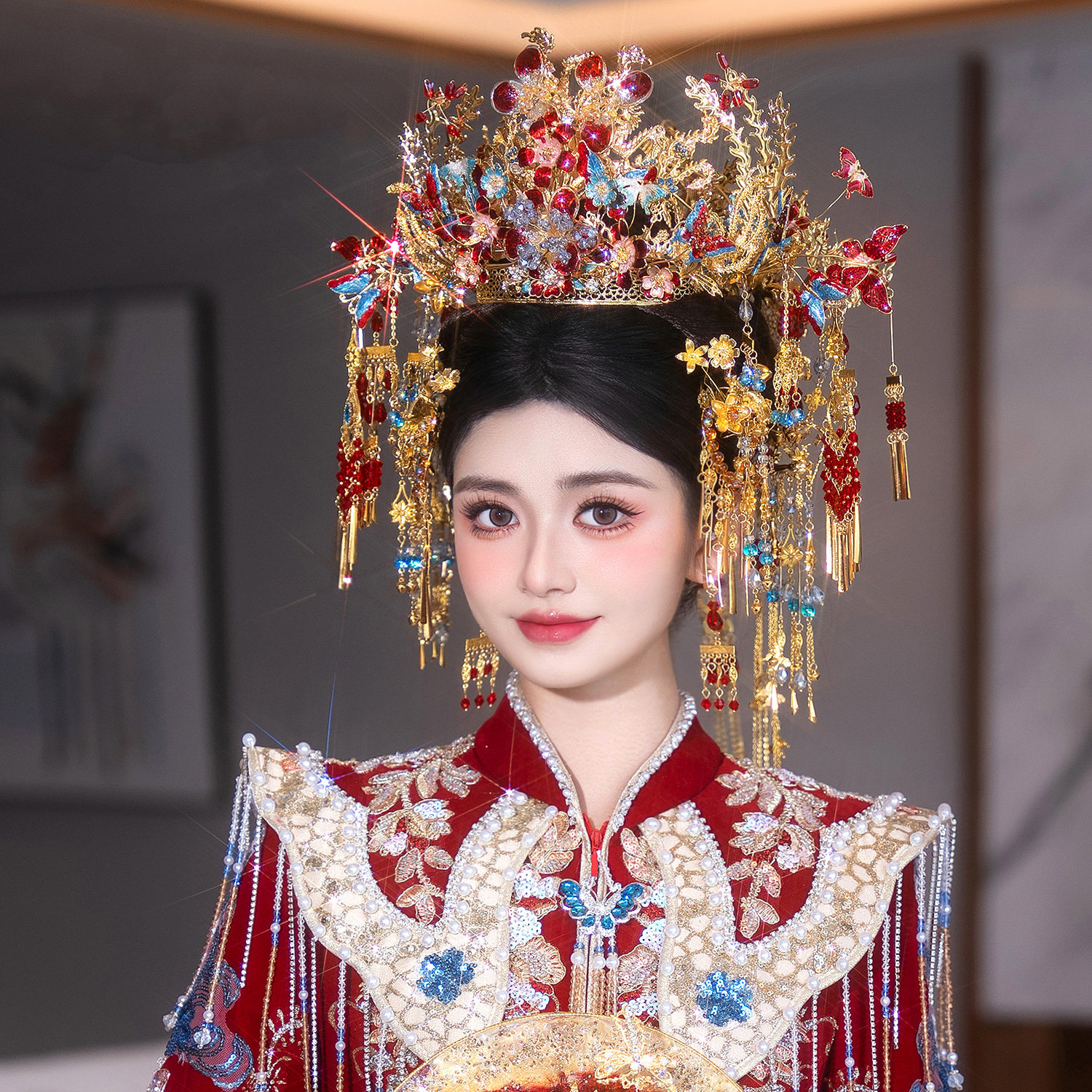 新娘头饰奢华大气凤冠发饰中式婚礼结婚饰品秀禾服龙凤褂汉服配饰