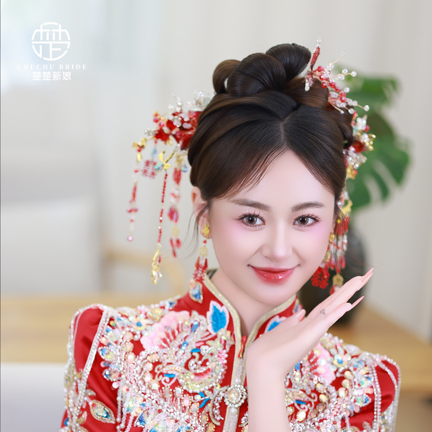 新款中式汉服龙凤褂发饰