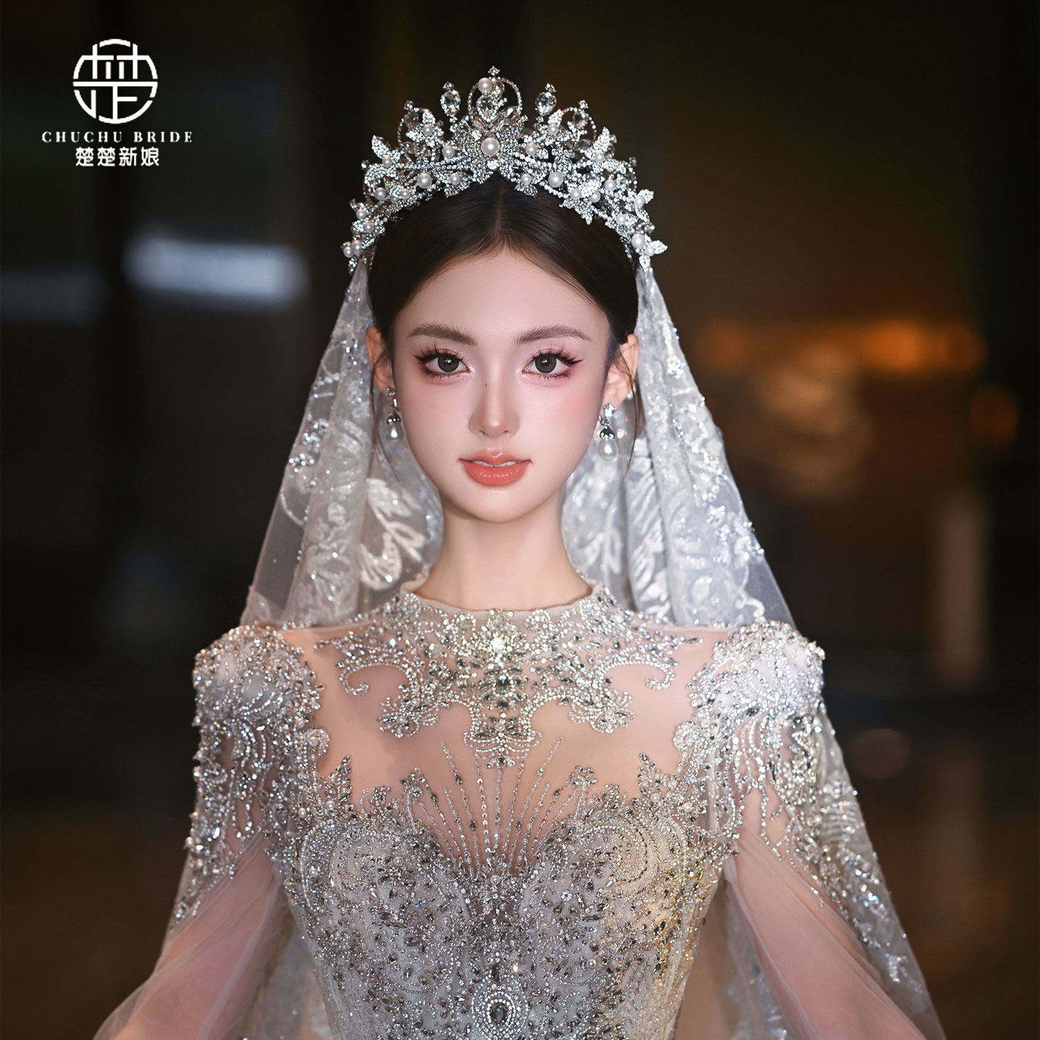 婚礼新娘奢华水钻双层皇冠