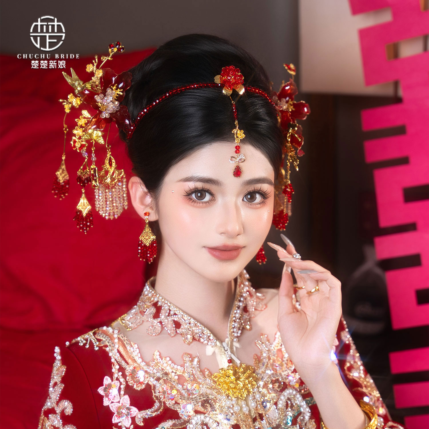 中式复古新娘古装发饰