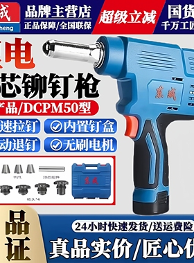 东成锂电抽芯铆钉枪DCPM50型多功能自动退钉手持充电式电动拉铆枪