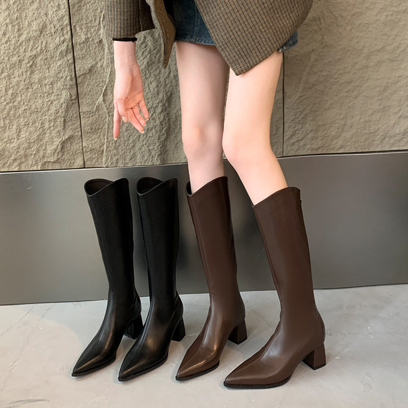 887-3-4高跟长靴大筒围胖mm高筒靴7公分弹力时装靴粗腿大码女靴43,女鞋,弹力靴/袜靴,淘宝优惠券,粉丝福利购,淘宝优惠卷