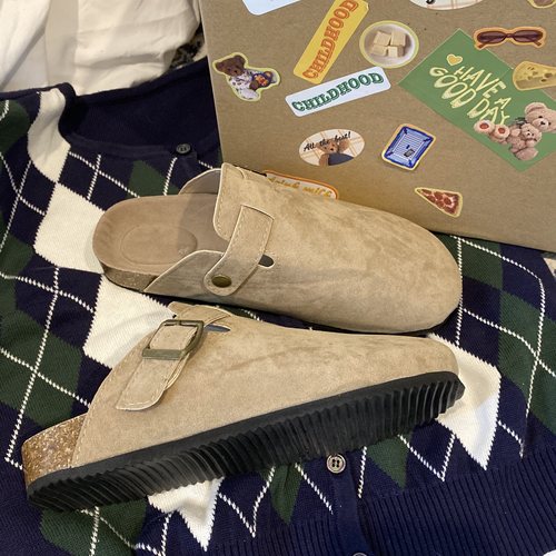 复古软木小黄桃勃肯鞋