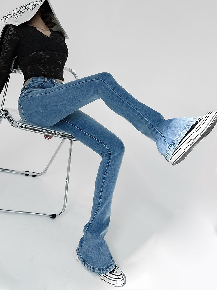 微喇叭牛仔裤女装2025早秋穿搭高腰弹力修身显瘦高个子加长马蹄裤