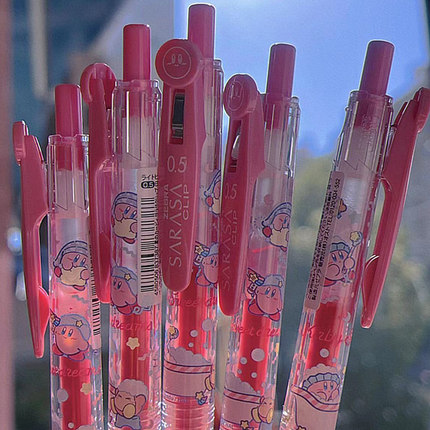 日本ZEBRA斑马星之卡比限定款粉色JJ15按动中性笔黑色水性笔0.5mm