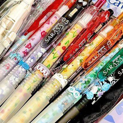 新品日本ZEBRA斑马法国花朵3代限定中性笔黑色水笔郁金香玫瑰0.5