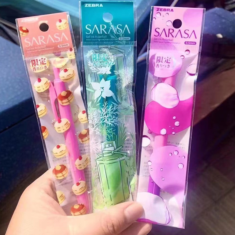 日本ZEBRA斑马草莓松饼味梦幻泡泡限定按动黑色中性笔香水味少女