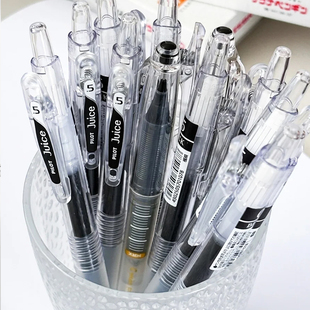 日本PILOT百乐新品透明款P500刷题JUICE透杆考试笔黑色0.5高颜值