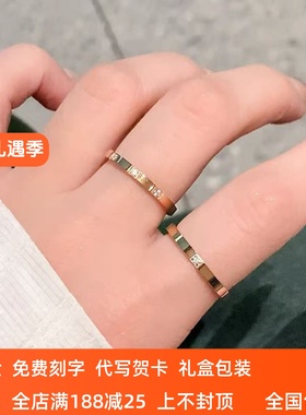 18K金戒指女AU750玫瑰金