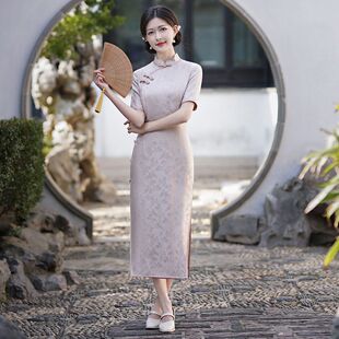 精品高端真丝旗袍夏季2025年新款改良桑蚕丝年轻款少女连衣裙长款