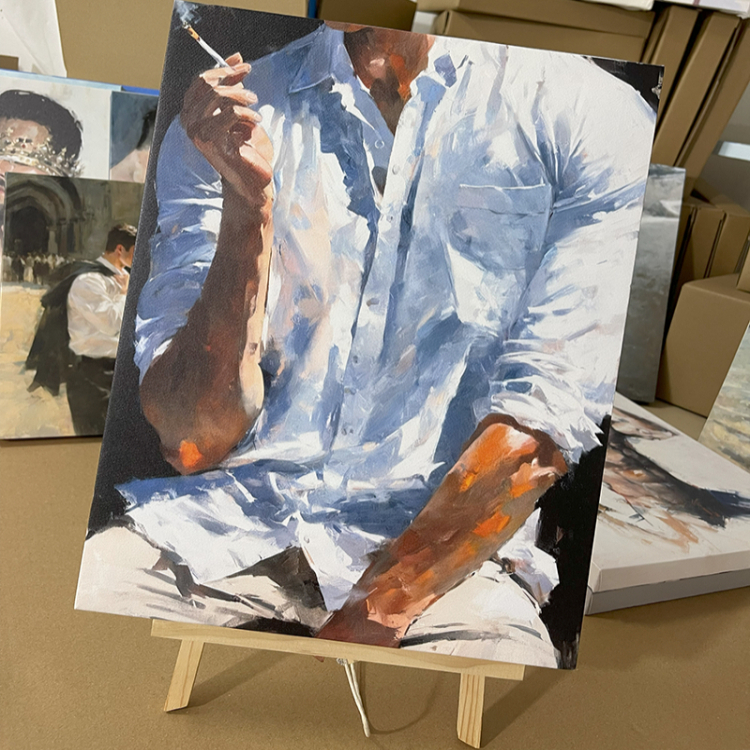 消愁肌肉男高清装饰画卧室挂画喷绘油画房间室内挂墙靠墙型男