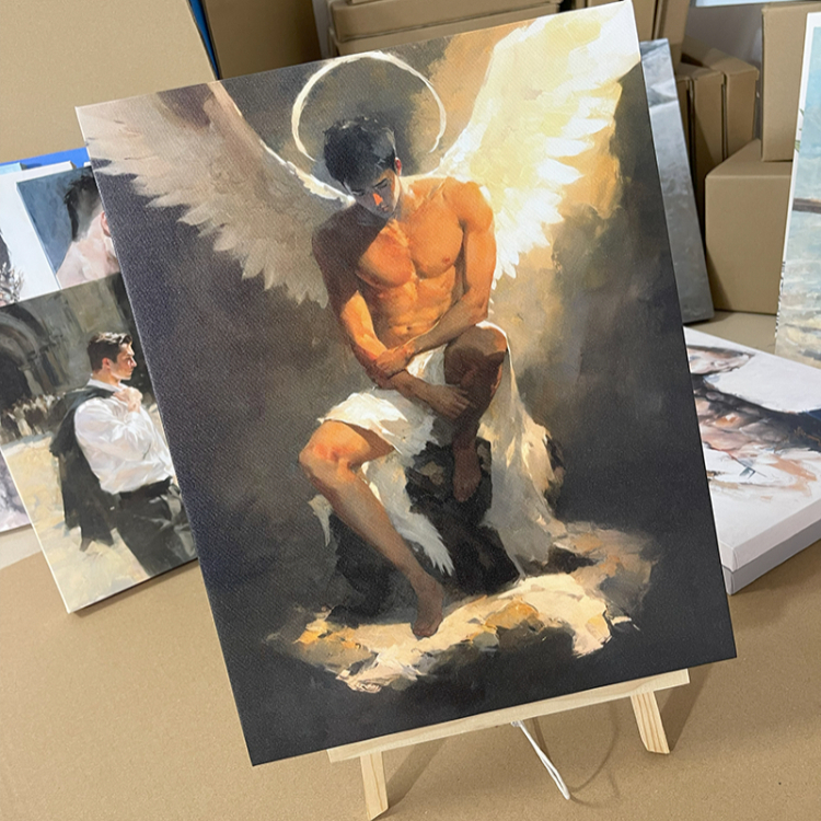 光明圣光肌肉男高清装饰画卧室挂画喷绘油画房间室内挂墙靠墙型男图片