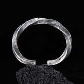 手镯男士 维京战镯 复古百搭招财平安银镯子 吉言 莫比乌斯环