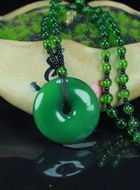 【源头直供】镇店之宝帝王绿平安扣项链吊坠送礼自戴 带礼盒