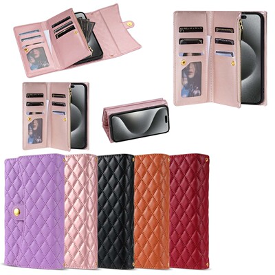 适用三星 Galaxy A15/A34/A54/A53/A33/A13/A14/A52/A32/A35/A55 002多卡包 小香风斜挎包 多卡槽防摔 手机套