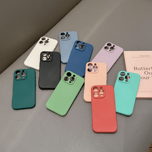 液态 硅胶 手机保护壳 适用苹果 17/11/12/13/14/15 Promax iPhone xs/XR/7/8/16 手感一流 防滑 简约 小清新