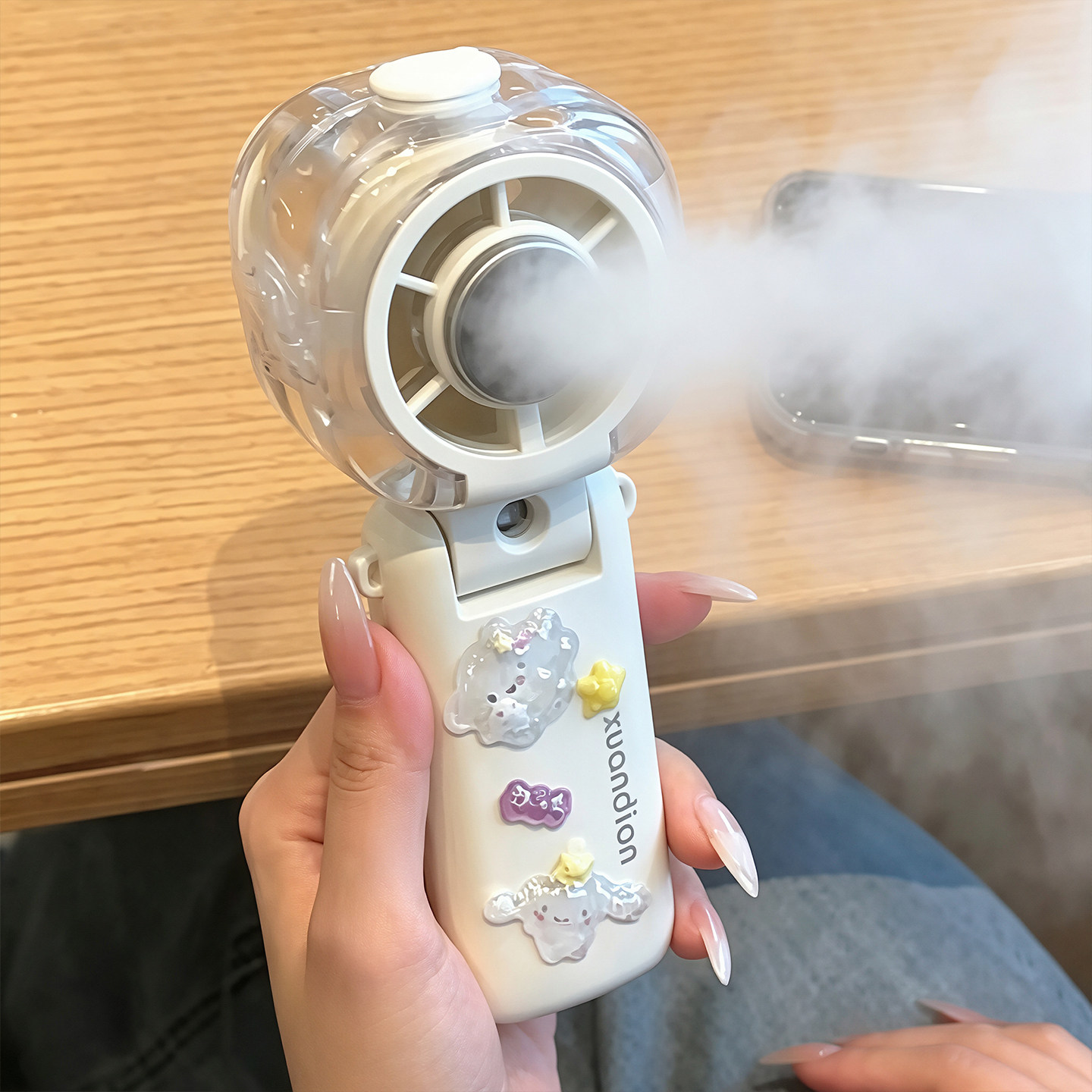 【喷雾+冰敷】随身手持小风扇超长续航2026新款夏季迷你降温神器