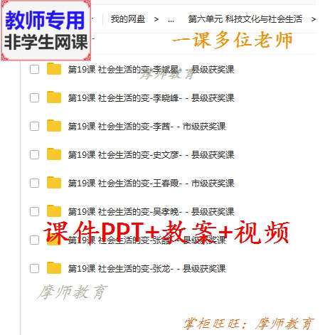 部编人教版历史八下 社会生活的变迁 公开课课件PPT教案视频教师 - 实物图