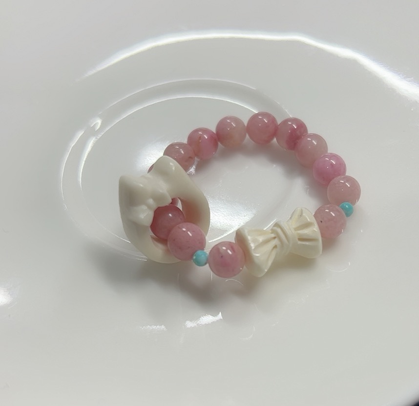 蔷薇辉根付跑环猛犸蝴蝶结少女女鹿角