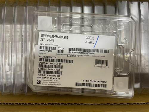 议价英特尔D5 P5530 3.84T U2 NVME 4.0企议价