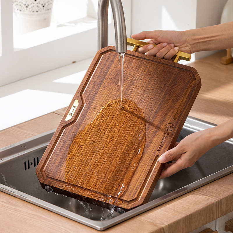 张小泉方形菜板家用抗菌切菜案板厨房砧板黑金檀木实加厚双面剁肉