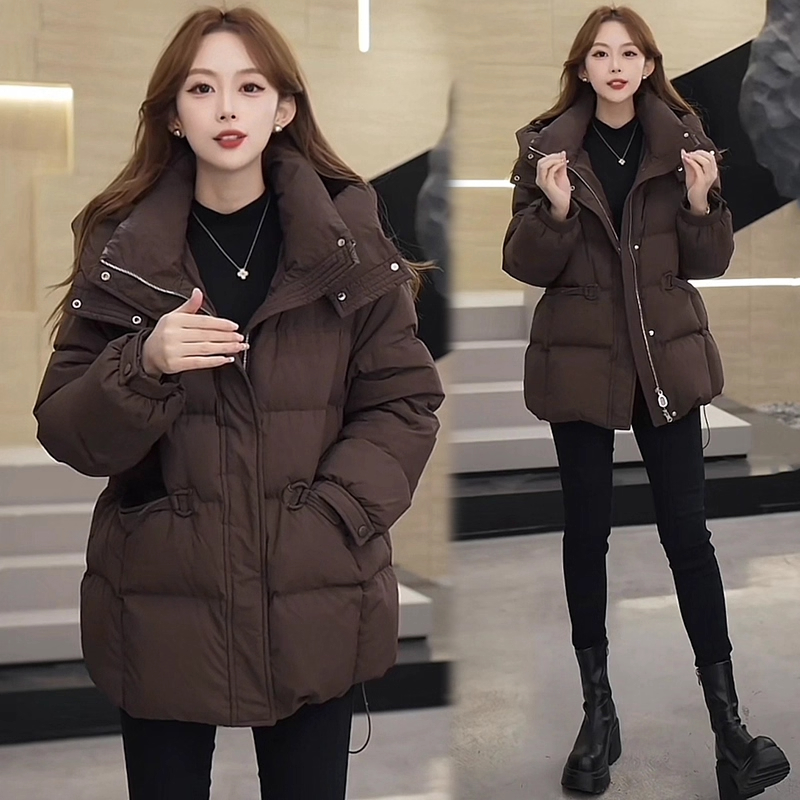 欧货高级感连帽羽绒棉服女2025冬季新款爆款棉袄保暖加厚外套棉衣