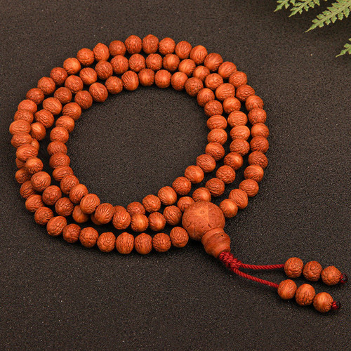 刘宇宁同款小凤眼菩提108颗国产酸枣核念珠脖挂斜跨多圈文玩手串