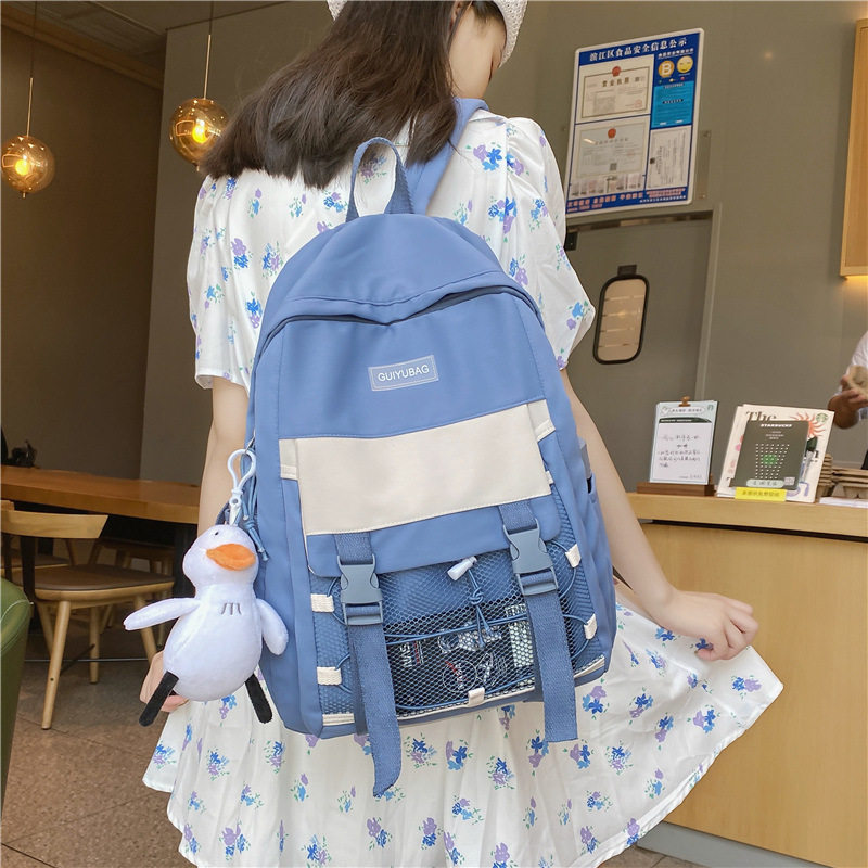 双肩包女2022新款韩版高中初中生书包女小学生背包原宿大容量校园